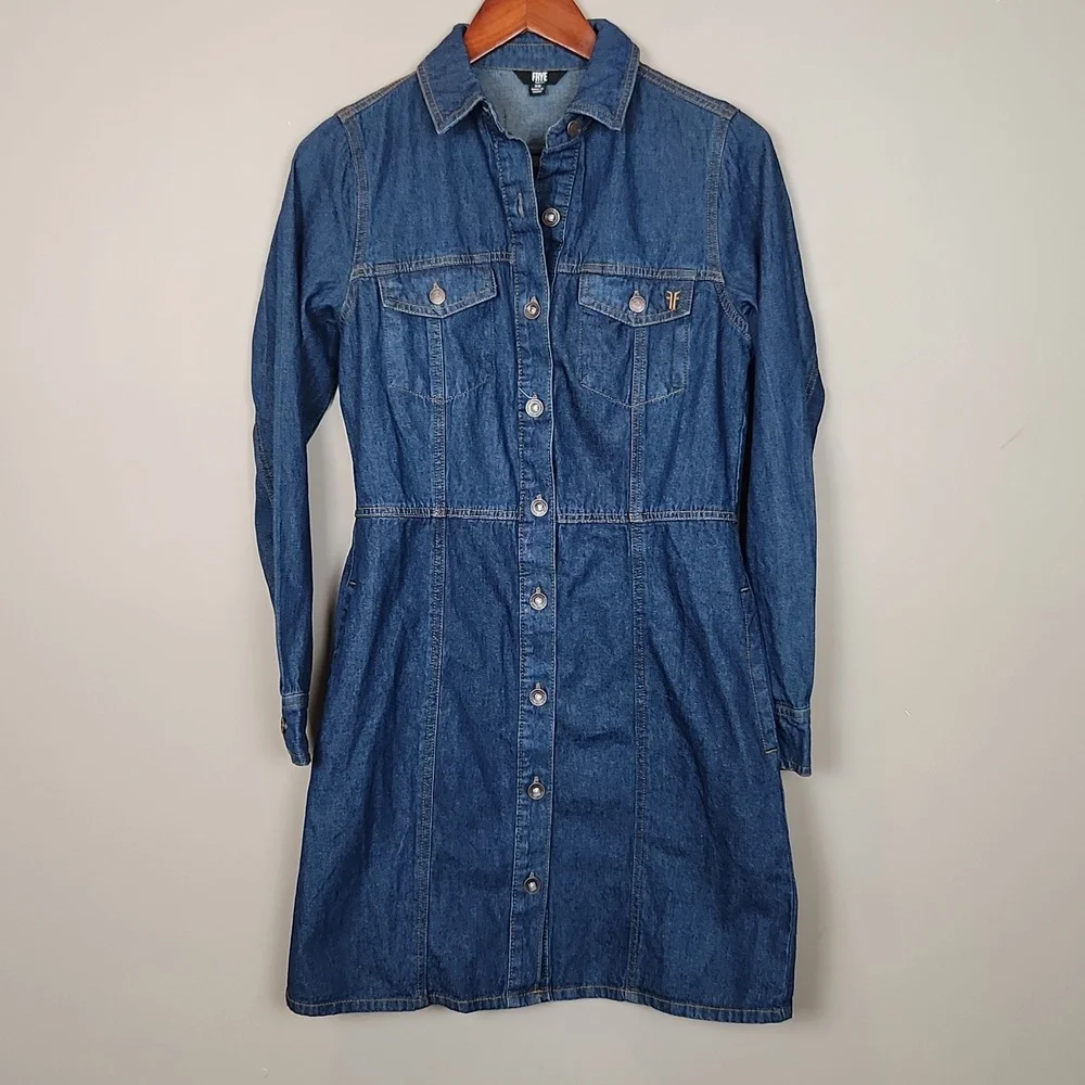 Frye Button-Up Denim Mini Dress‎ Size XS - Picture 2 of 12